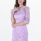 Half Sleeve Hollow Lace Women\'s Sheath Dress