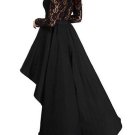 Black Lace Patchwork Asym Women\'s Maxi Dress