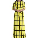 Lace up Plaid Women\'s Maxi Dress