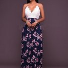 Backless Lace Print Women\'s Party Dress