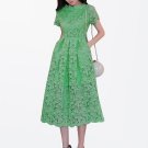 Plain A-Line Short Sleeve Women\'s Lace Dress