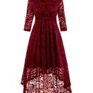 Asym V Neck Women\'s Lace Dress