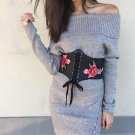 Slash Neck Lace up Women\'s Sweater Dress
