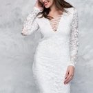 Long Sleeve Bandage Women\'s Lace Dress