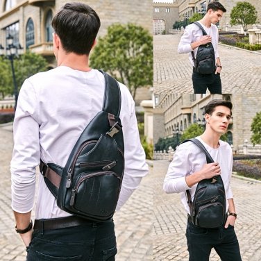 Extra Large Size Fashion Mens Shoulder Bag Burglarproof Snapper Black Leather Mens Messenger Bag Tra