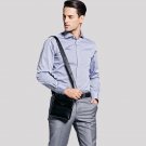 Hot Sell Brand Solid Double Pocket Soft Leather Men Messenger Bag Small 2 Layer Mens Travel Bag Mens