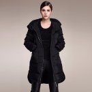 Female winter Women\'s hooded down jacket long coat winter Thick solid color long sleeves large size