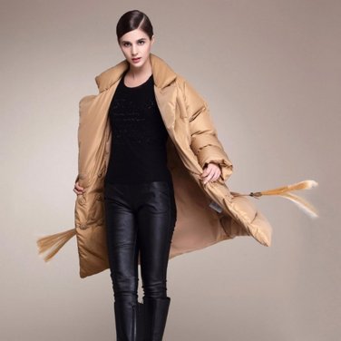 Miegofce autumn winter new tide Women\'s winter jackets Light warm large profile thick fringed large