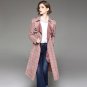 Autumn Outfit New Style Women\'s High Fashion Slim Belt Solid Suede Long Windbreaker Trench Ladies C