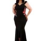 Embroidery Asym Plus Size Women\'s Maxi Dress
