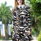 Lapel Leopard Women\'s Long Sleeve Dress