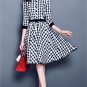 Half Sleeve Plaid Women\'s Day Dress