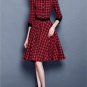 Half Sleeve Plaid Women\'s Day Dress