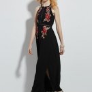 Vacation Hollow Backless Embroidery Floral Women\'s Maxi Dress