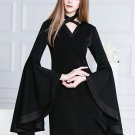 Asym Plain V-Neck Bell Sleeve Women\'s Sheath Dress