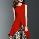 Sleeveless Double-Layered Appliques Women\'s Day Dress