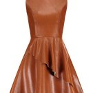 Round Neck Falbala Patchwork Women\'s A-Line Dress