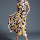 Yellow Sleeveless Pockets Women\'s Day Dress
