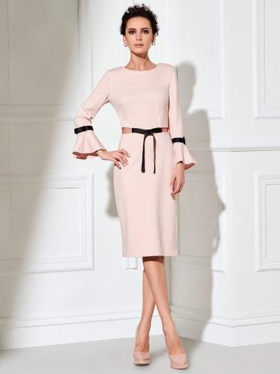 Bell Sleeve Bowknot Women\'s Sheath Dress