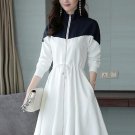 Elastical Waist Front Zipper Women\'s Day Dress