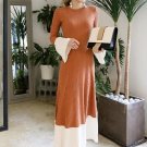 Light Brown Bell Sleeve Women\'s Sweater Dress