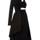 Black Side Zipper One Shoulder Women\'s Day Dress