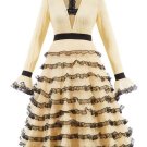 V-Neck Bell Sleeves Lace Patchwork Layered Dress