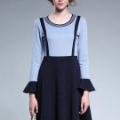 Double-Layered Bell Sleeve Women\'s Sweater Dress