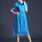 Lace Patchwork Lapel Women\'s Maxi Dress (Plus Size Available)