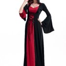 Lace up Bell Sleeve Halloween Women\'s Maxi Dress