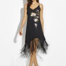 Flower Embroideried Vacation Tassel Patchwork Women\'s A-Line Dress
