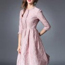 Pink Half Sleeve Women\'s Day Dress