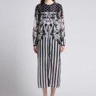Long Sleeve Stars Pattern Women\'s Maxi Dress