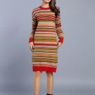 Long Sleeve Striped Women\'s Sweater Dress
