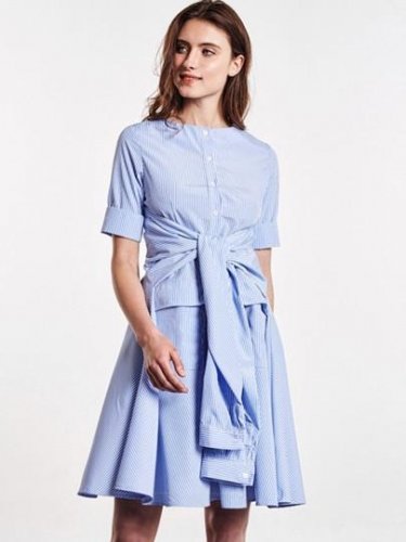 Short Sleeve Light Blue Women\'s Day Dress