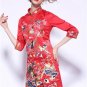 Plus Size XXXL Ethnic Style Embroidery Flower Dress Chinese Women Modern Cheongsam Elegant Vintage Q