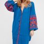 Women Boho Dress 2017 Autumn Long Sleeve Embroidery Bohemian Mini Dress Female V Neck Tassel Loose B