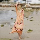 Autumn Women Dresses Long Sleeve Flroal Embroidery Dress Fashion Loose Bohemian Long Dress Side Slit