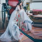 spring vintage cutout embroidery perspectivity organza one-piece dress high waist long-sleeve full d