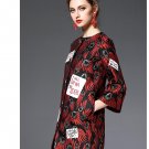 High Quality Fashion Designer Runway Winter Coat Women Letter Embroidery Jacquard Coats