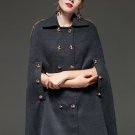 High Quality Women Winter Coat Double Breasted Vintage Cloak Coats Fashion Designer overcoat outwear