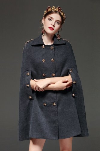 High Quality Women Winter Coat Double Breasted Vintage Cloak Coats Fashion Designer overcoat outwear