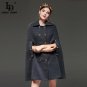High Quality Women Winter Coat Double Breasted Vintage Cloak Coats Fashion Designer overcoat outwear