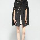 High Quality Women Winter Cloak Coats Double Breasted Luxury Button Floral Embroidery Wool Coat Over