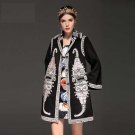 High Quality Winter Women Coats Warm Long Sleeve Luxury Embroidery Wool Outerwear