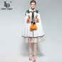High Quality Winter Cloak Coat Women Outerwear Coats Casual White Rabbit Embroidery Sequin Tassel Ca