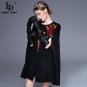 Women Winter Cloak Wool Coats Warm Elegant Rose Floral Flowers Appliques Sequin Cashmere Coat Outwea
