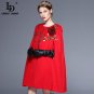 Women Winter Cloak Wool Coats Warm Elegant Rose Floral Flowers Appliques Sequin Cashmere Coat Outwea