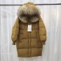 New Luxury Raccoon Fur Winter Jacket Women Long Sleeve Thick Hooded White Duck Down Coat Warm Invern