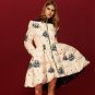 European Printed Winter Women Down Parkas Coats 80% Duck Down Fashion Outerwear Overcoat X-Length Cl